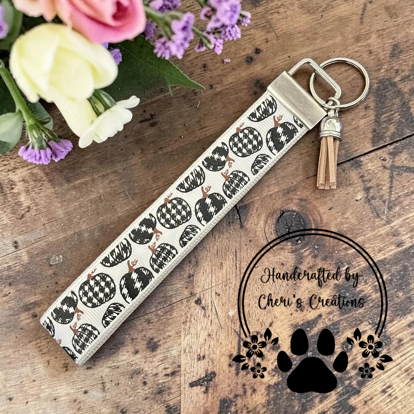 Fall Pumpkin Wristlet Keychain - Limited Edition