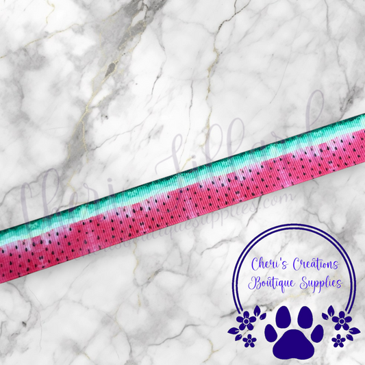 Watermelon Grosgrain Ribbon – 7/8" | Summer Fruit Ribbon by the Yard | Watermelon Bow & Craft Supply