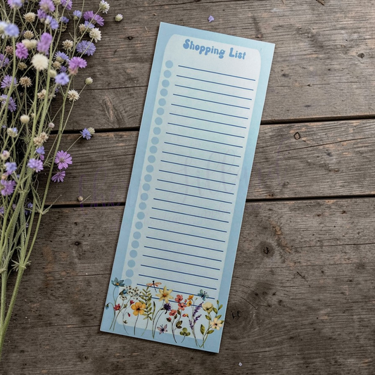 Wildflowers & Butterflies Shopping List Notepad