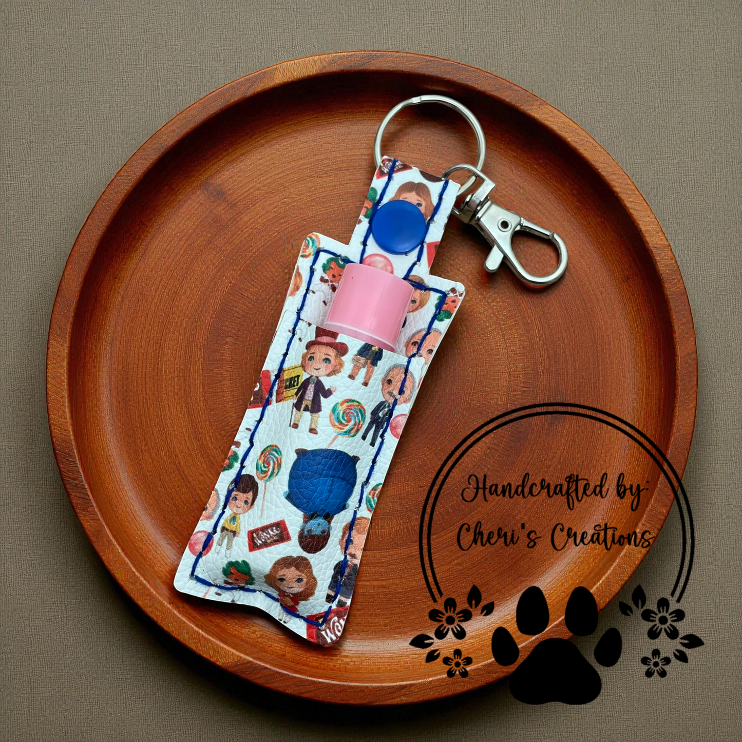 Chapstick Keychain - Chocolate Charlie Lip Balm Holder