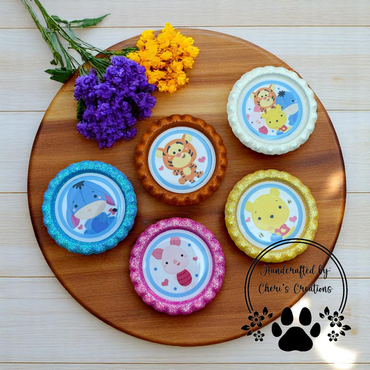 Woodland Whimsy Bottle Cap Set – Handpainted Craft Embellishments for Bows, Keychains & DIY Projects
