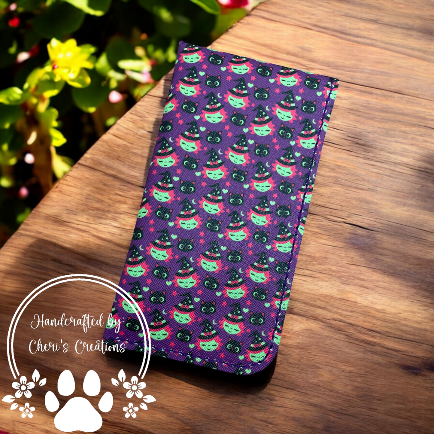 Witches & Cats on Purple Eyeglass Case