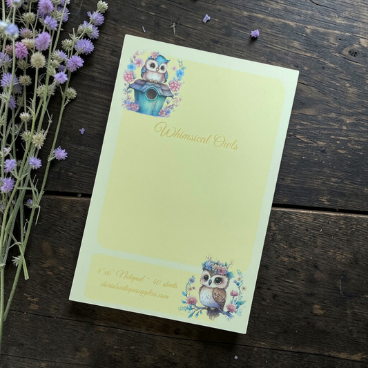 Owl Notepad – Whimsical Owl Memo Pad