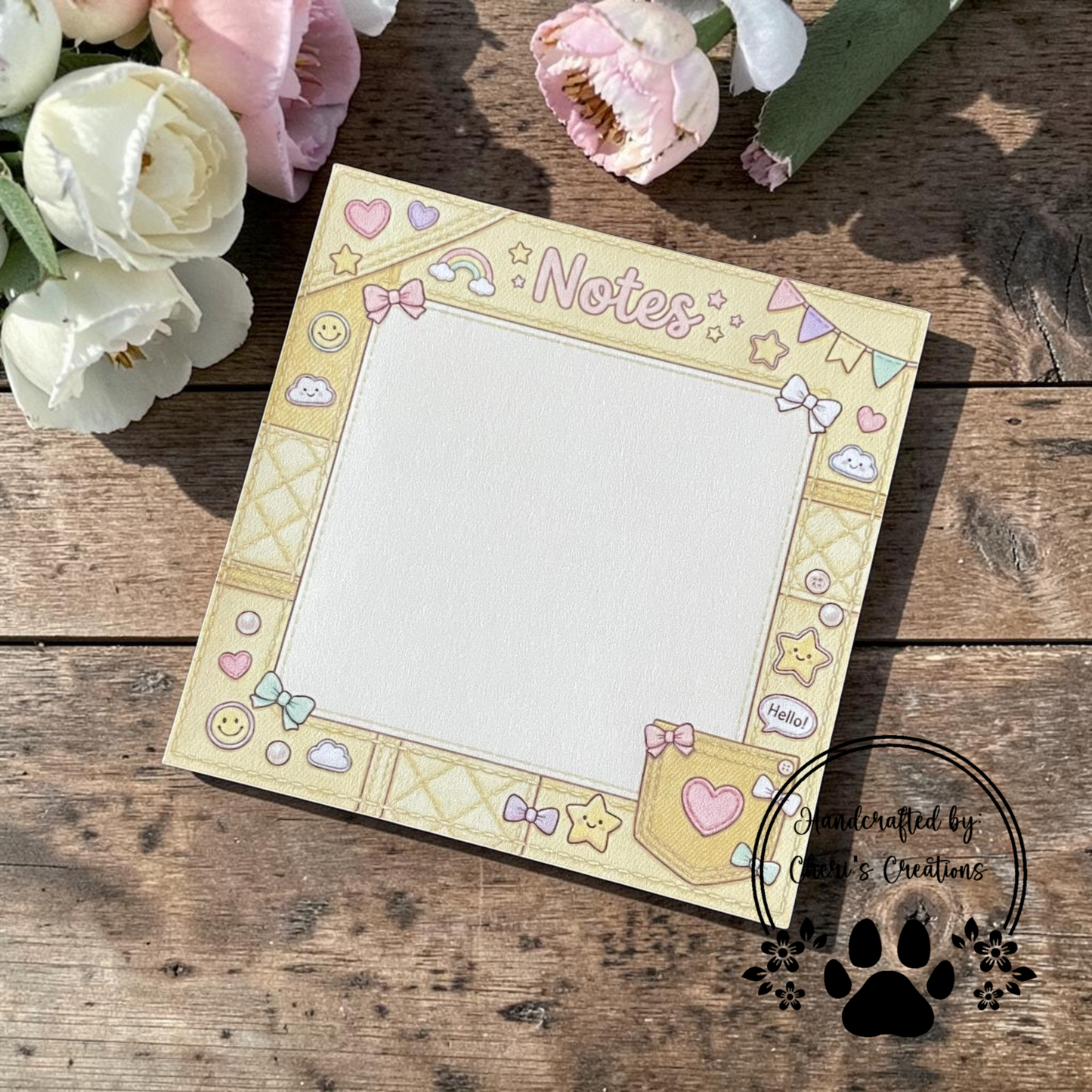 Yellow Denim Memo Pad – Cute Denim Notepad