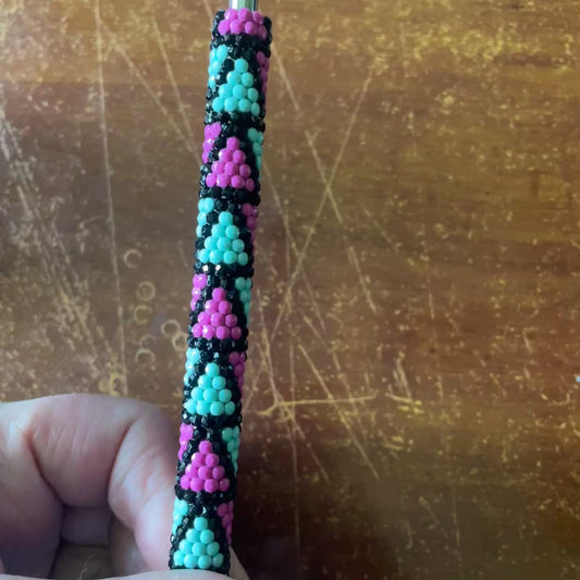 Pink & Turquoise Arrowheads Rhinestone Bling Ballpoint Pen