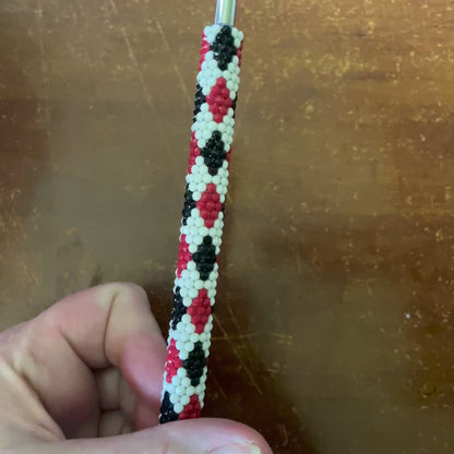 Red & Black Diamond Rhinestone Bling Ballpoint Pen
