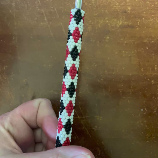 Red & Black Diamond Rhinestone Bling Ballpoint Pen