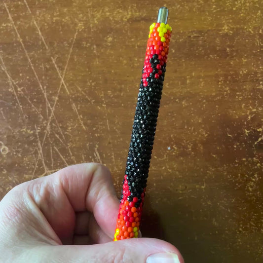 Flame Design Rhinestone Bling Ballpoint Pen