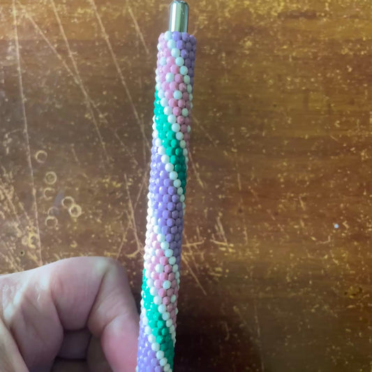 Pastel Swirls Rhinestone Bling Ballpoint Pen