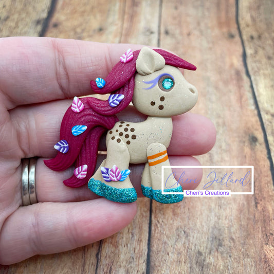 Colors of the Wind Pony Polymer Clay Embellishment