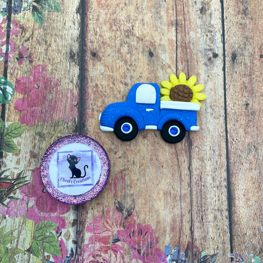 Sunflower Truck/Polymer Clay Embellishment