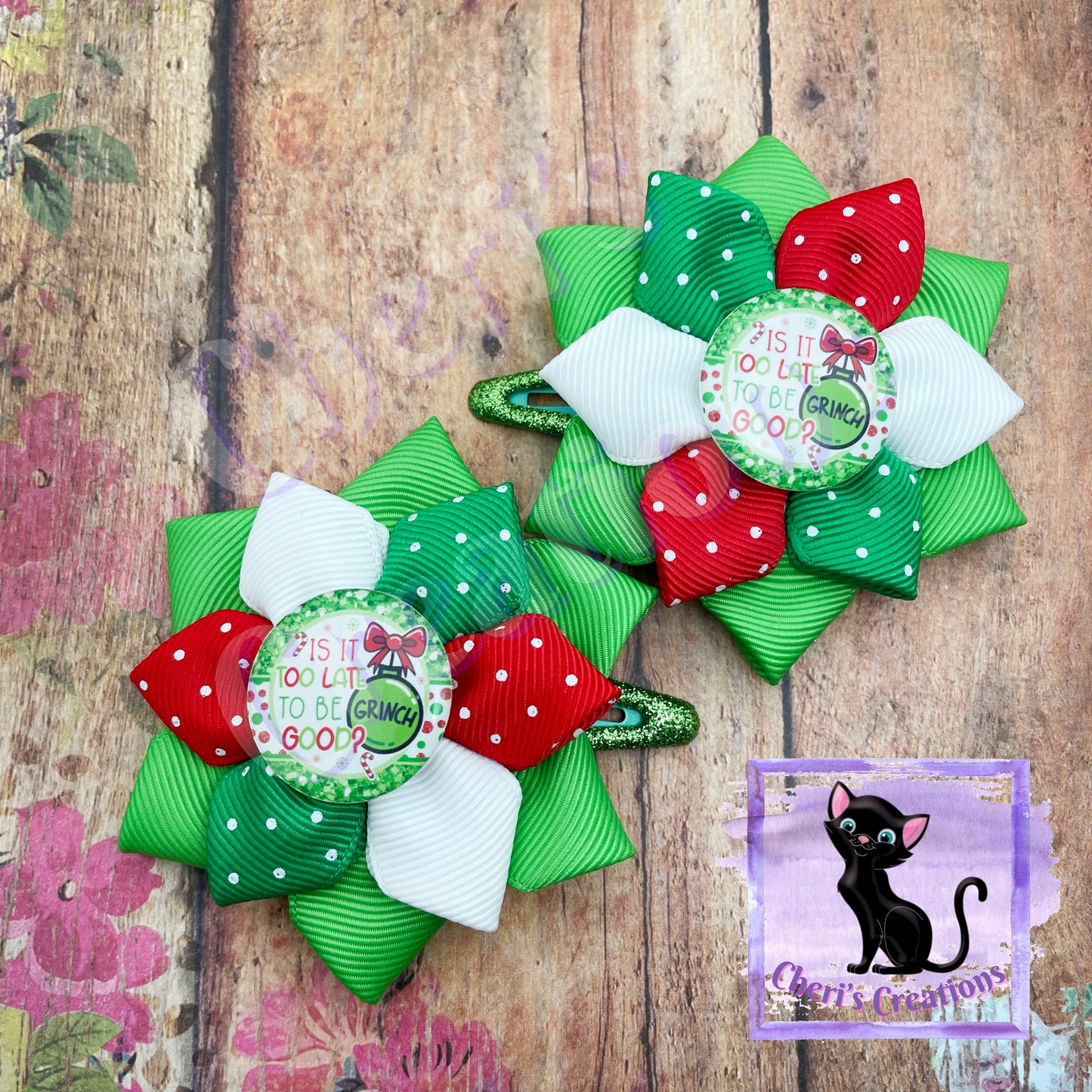 Grinch Inspired Pigtail Set