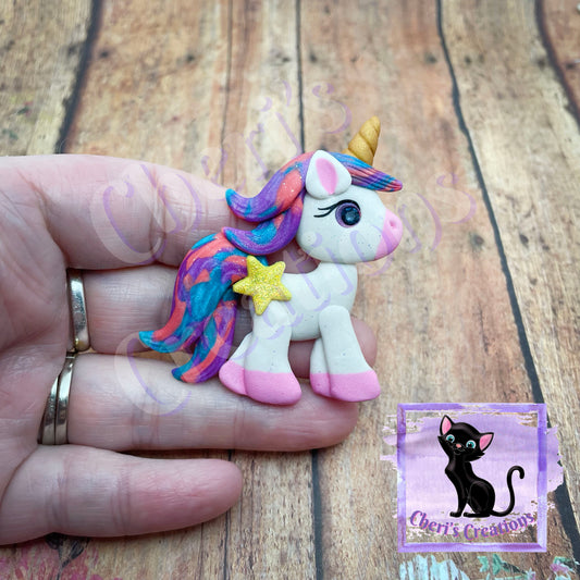 Night Unicorn Polymer Clay Embellishment