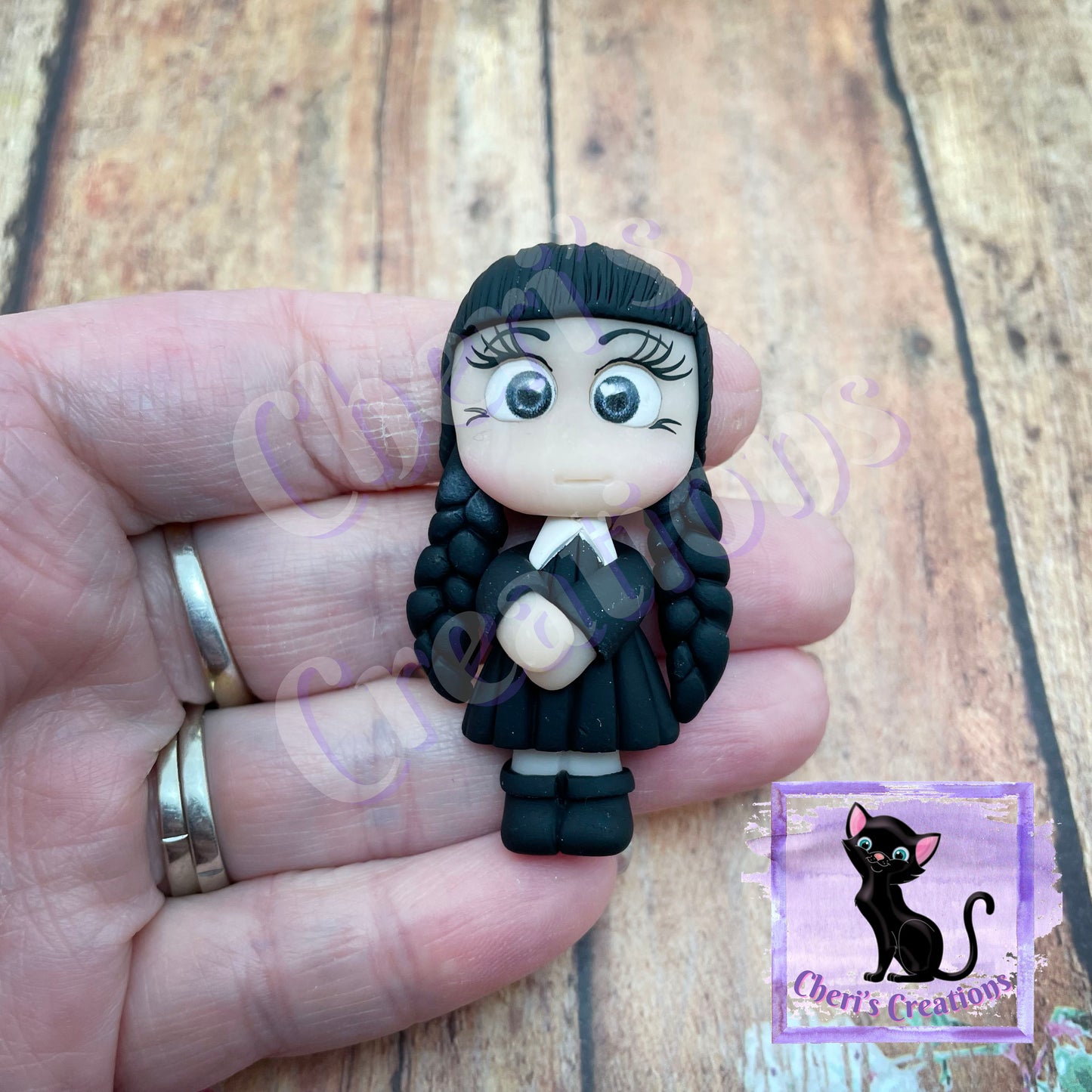 Wednesday & Web Inspired Polymer Clay Embellishment