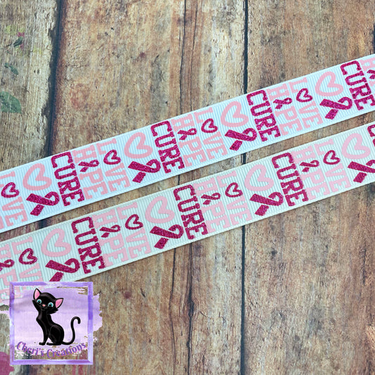 Breast Cancer Awareness - Love Hope Cure/Grosgrain Ribbon